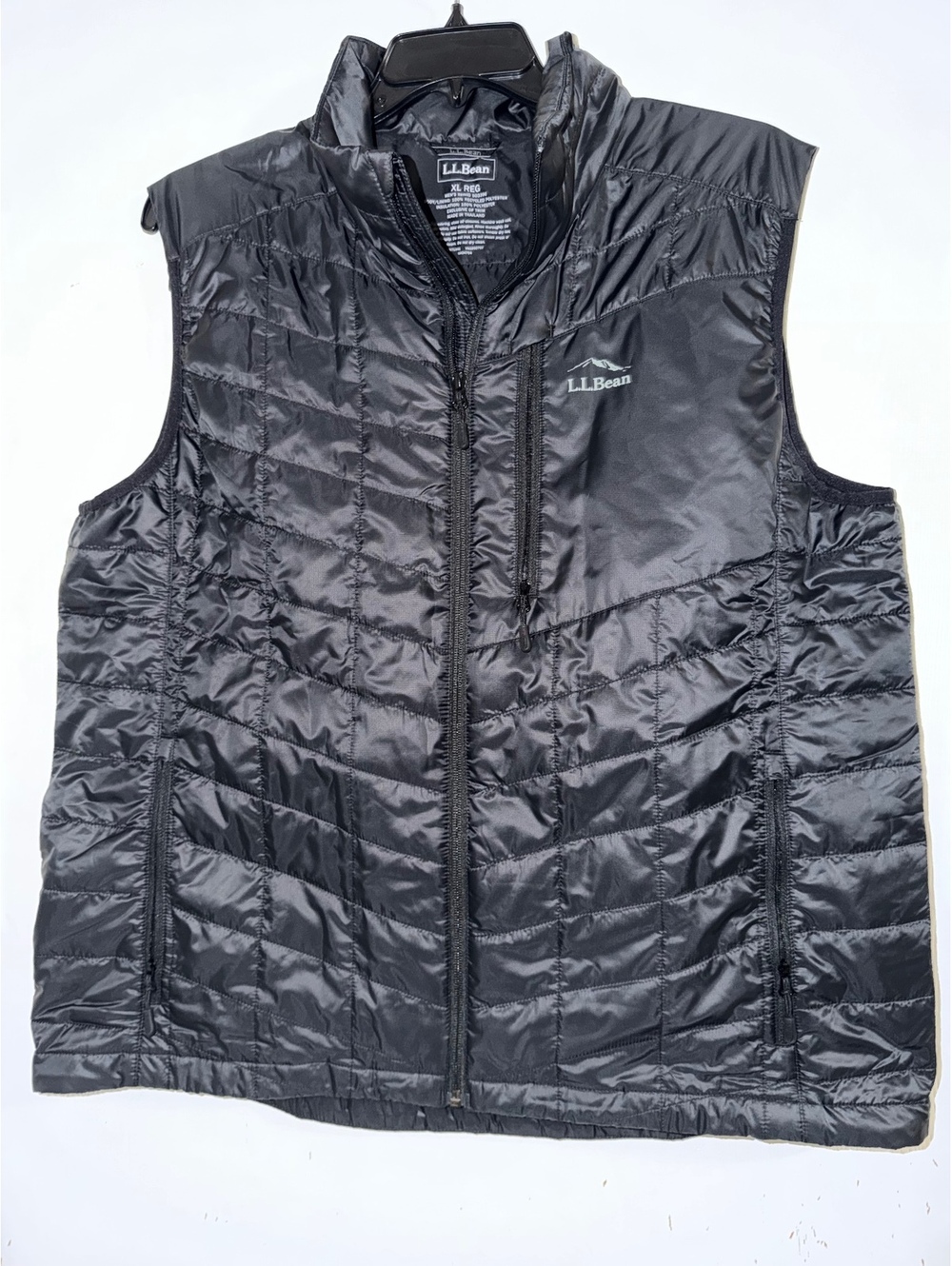 L.L.Bean Men’s XL PrimaLoft Packaway Insulated Vest Black Full Zip Lightweight